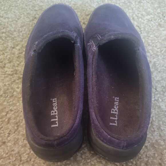 LL Bean Women's Suede Mules/Clogs Size 6 Purple, PRE-OWNED In great condition - Picture 4 of 6